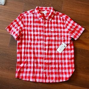 Palaka Short Sleeve Shirt. Red. XL